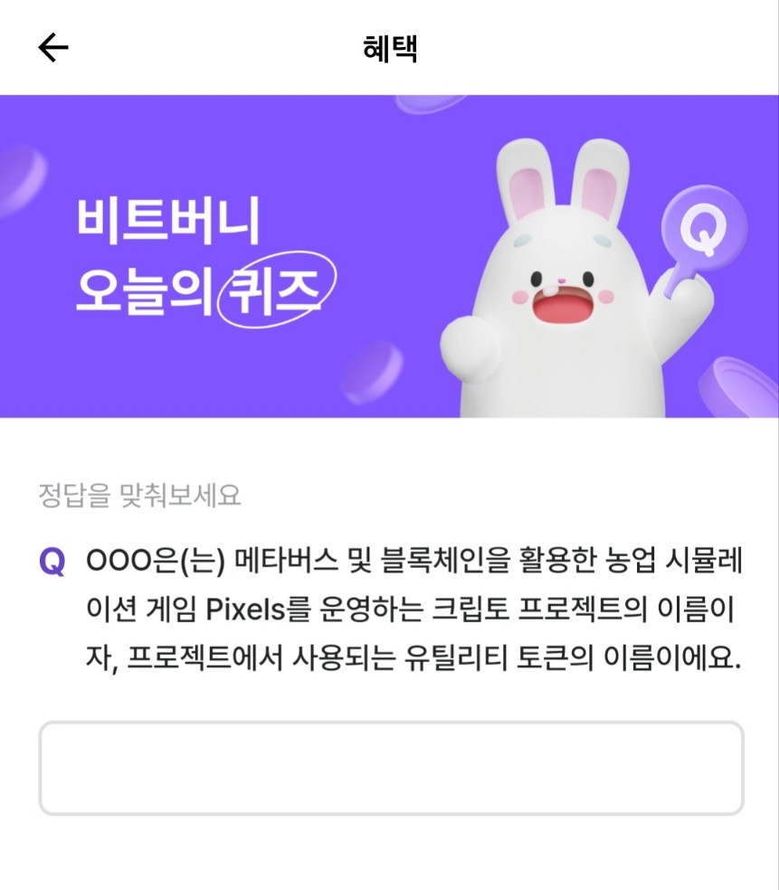 비트버니 퀴즈 2월 28일 정답