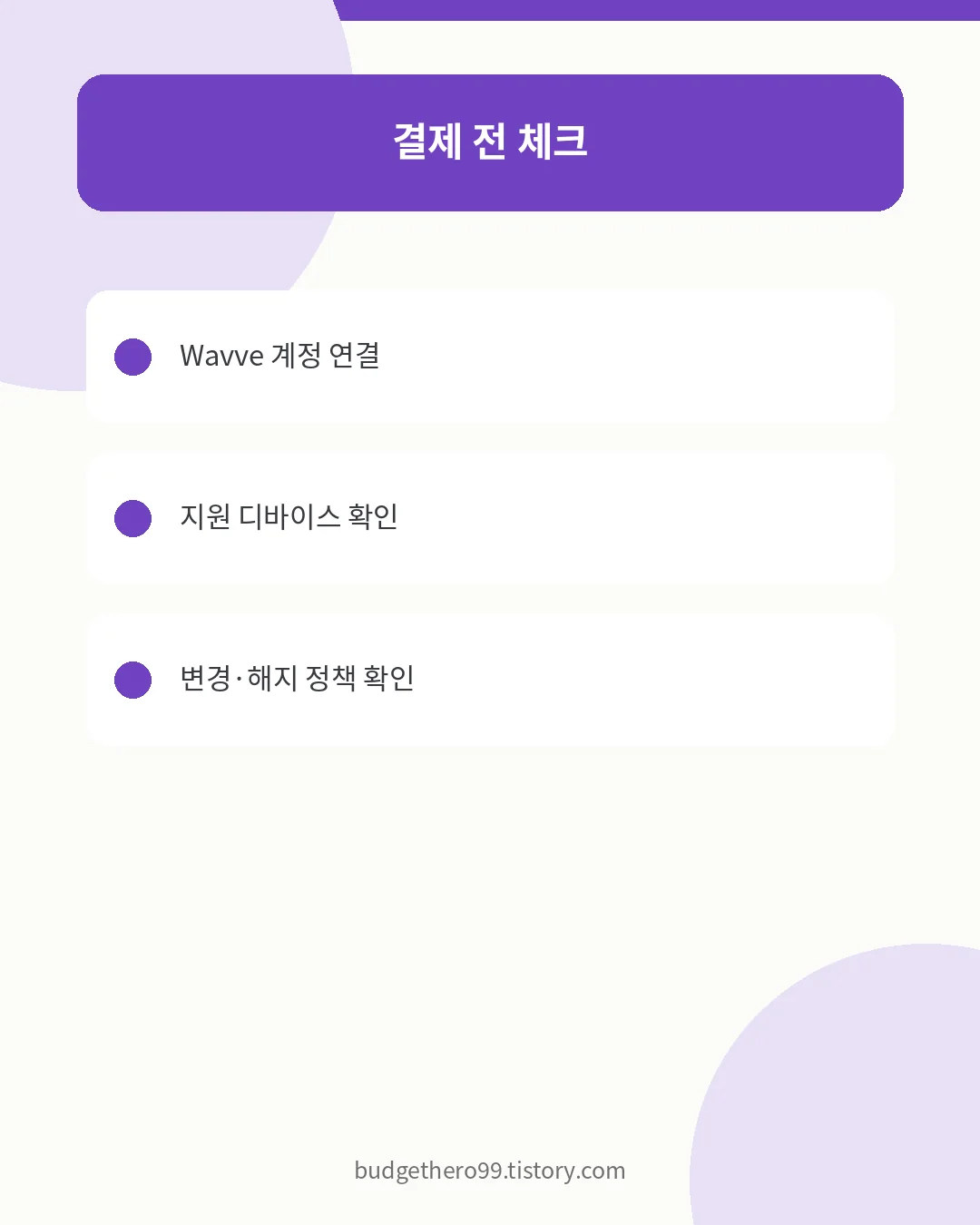 티빙 웨이브 더블 이용권 결제 전 확인사항