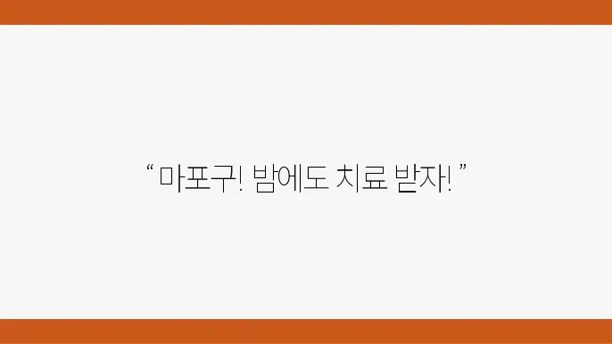 서울 마포구 19시 이후 야간 진료 정형외쿀천