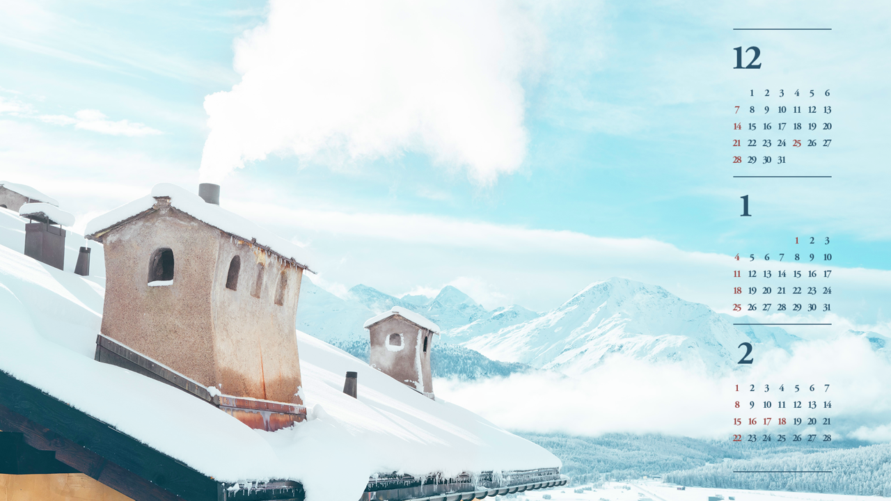 02 지붕 위 굴뚝 B - 2026년1월 달력배경화면