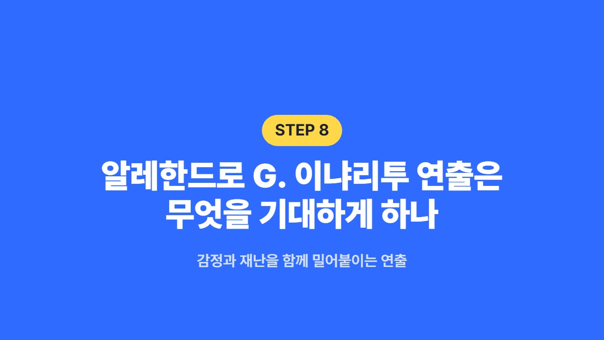 알레한드로 G. 이냐리투 연출은 무엇을 기대하게 하나 — 감정과 재난을 함께 밀어붙이는 연출