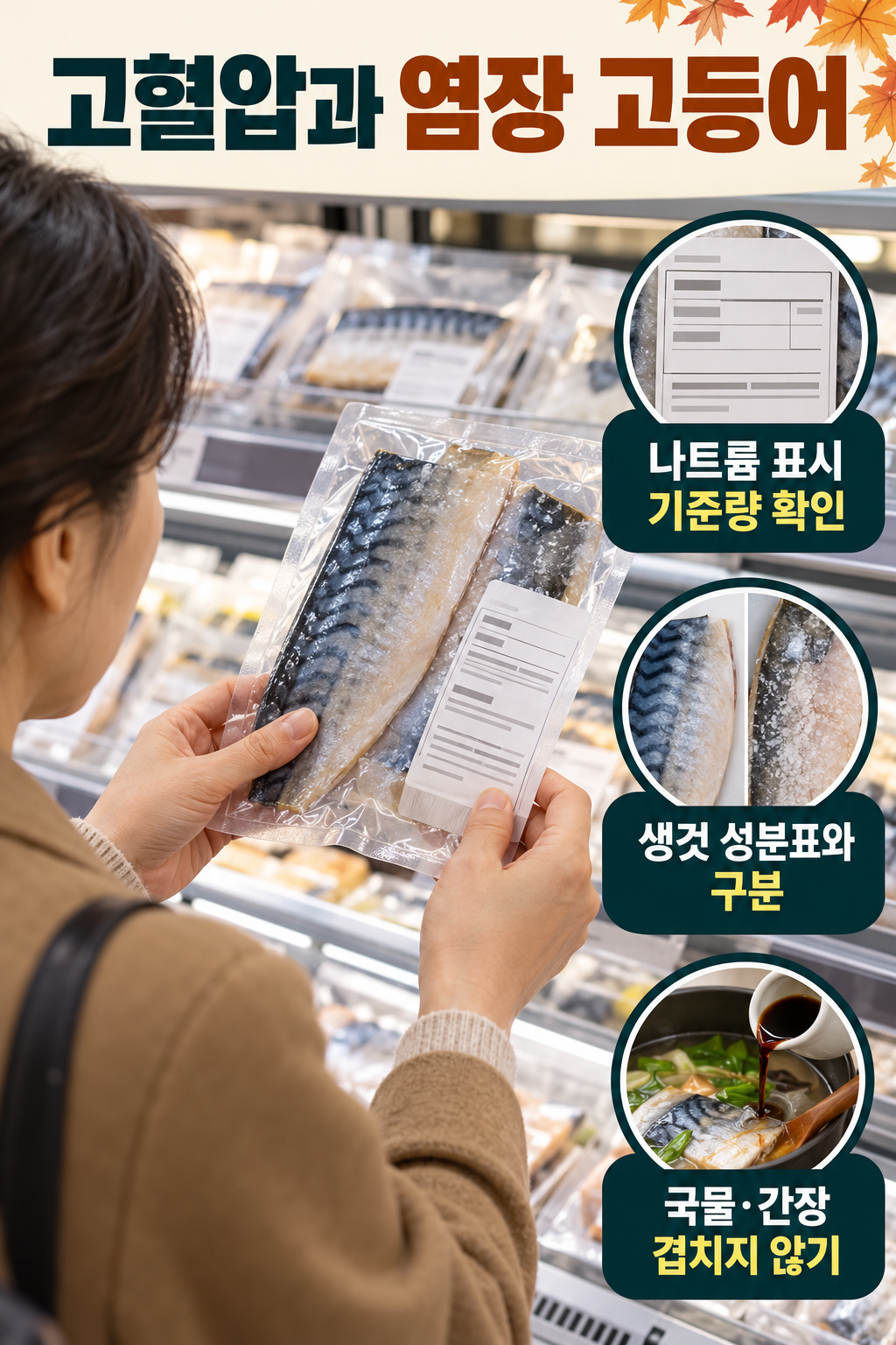 고등어 &middot; 염장&middot;양념 고등어는 혈압 식사의 나트륨부터 보세요 실사 인포그래픽