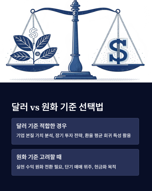 달러와 원화 기준 선택법