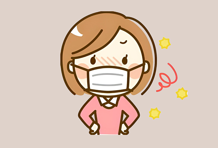 알레르기에-고통스런-여성