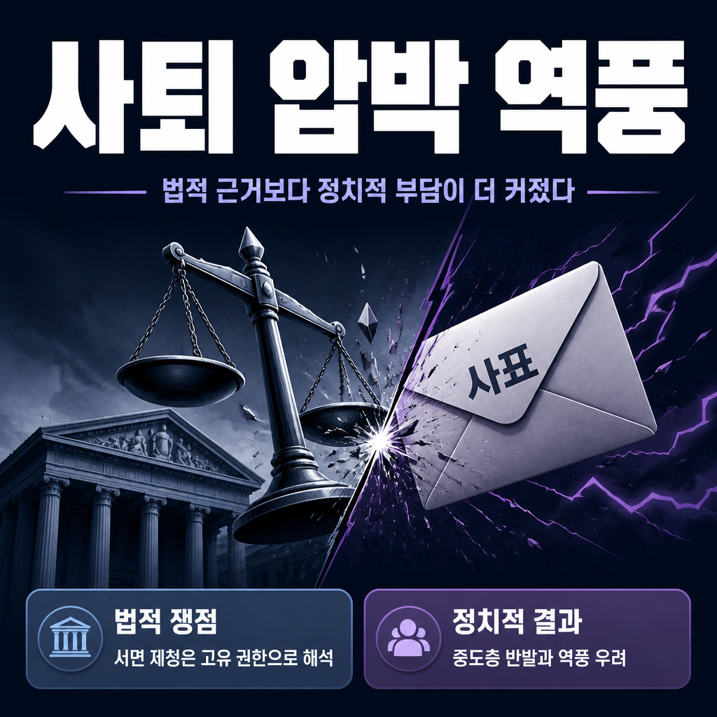 사퇴 압박 역풍