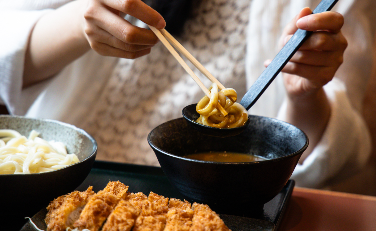 홋카이도 비에이 다이마루 우동 돈까스