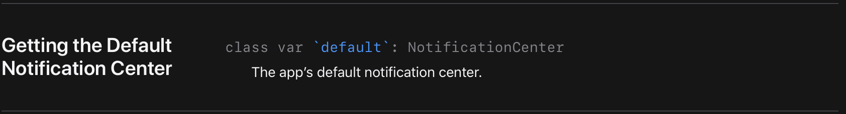 notification center doc
