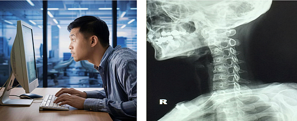 목에 담이 걸리는 원인, 컴퓨터사용, 거북목