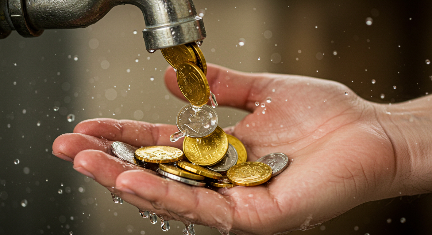 돈 떨어지는 수도꼭지