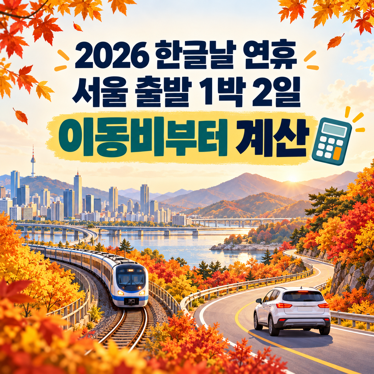 2026 한글날 연휴 서울 출발 1박 2일 여행, 이동비부터 계산하기