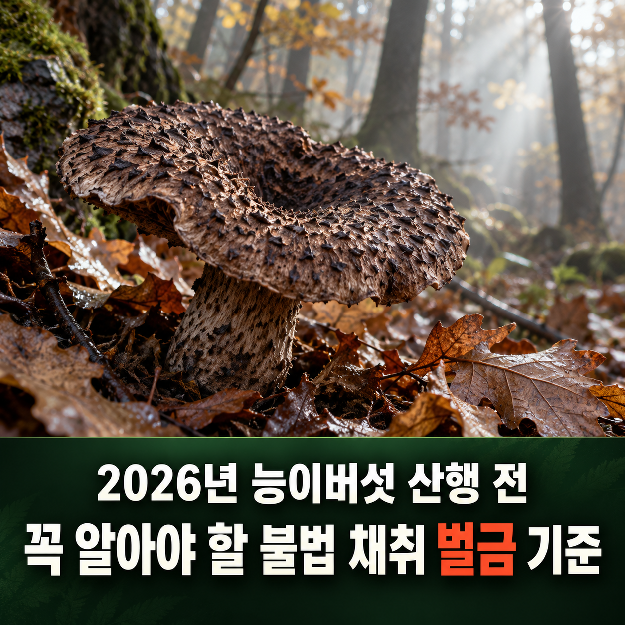 2026년 능이버섯 산행 전 꼭 알아야 할 불법 채취 벌금 기준