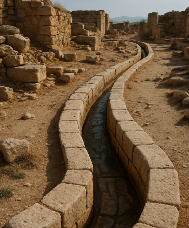 경사를 활용한 고대 배수 시스템