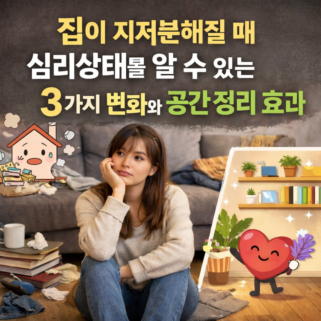 집이 지저분해질 때 심리상태를 알 수 있는 3가지 변화와 공간 정리 효과