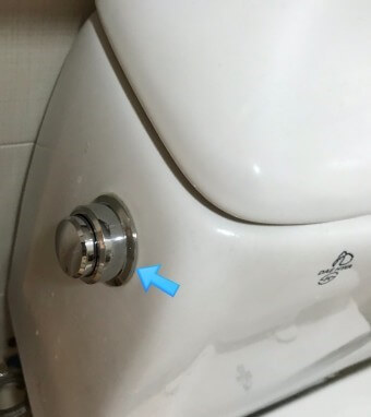 약간-먼지낀-변기-버튼을-가리키는-모습