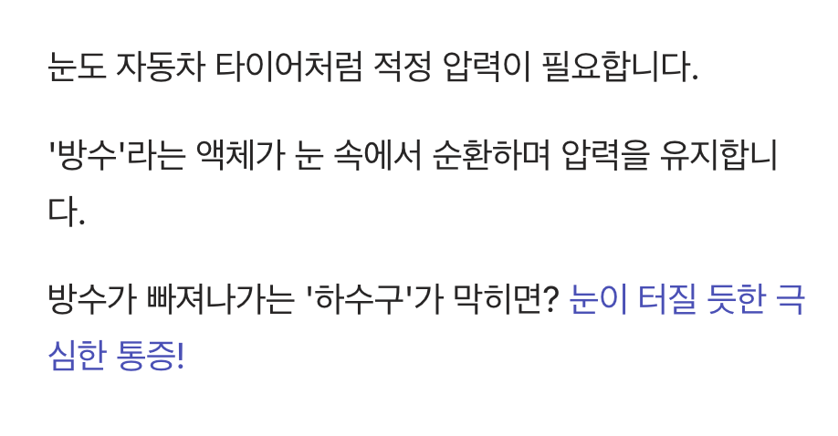 안압&amp;#44; 내 눈의 공기압