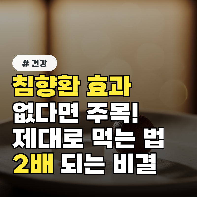 침향환 효과 없던 당신, 알고 보니 잘못 먹었다 3일 만에 2배 되는 법