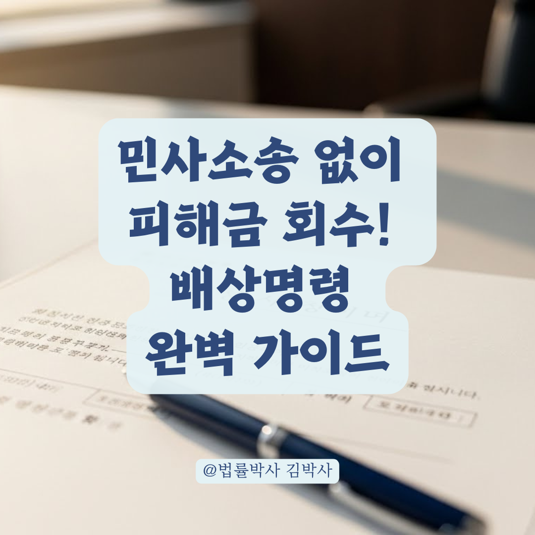 민사소송 없이 단번에! 배상명령신청으로 피해금 돌려받는 확실한 방법.