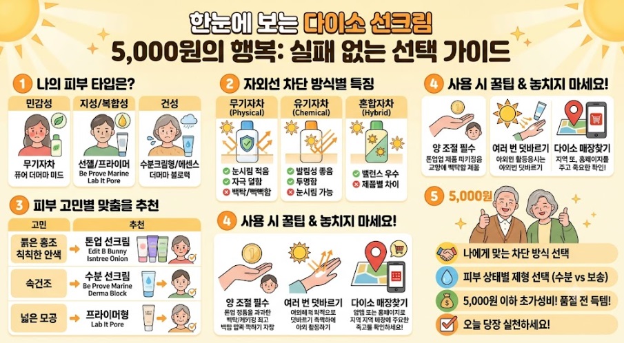 다이소-선크림-추천-순위-무기자차-유기자차