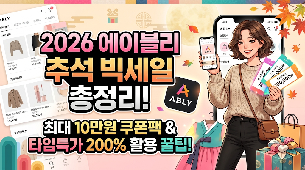 2026 에이블리 추석 빅세일 총정리 쿠폰팩 타임특가