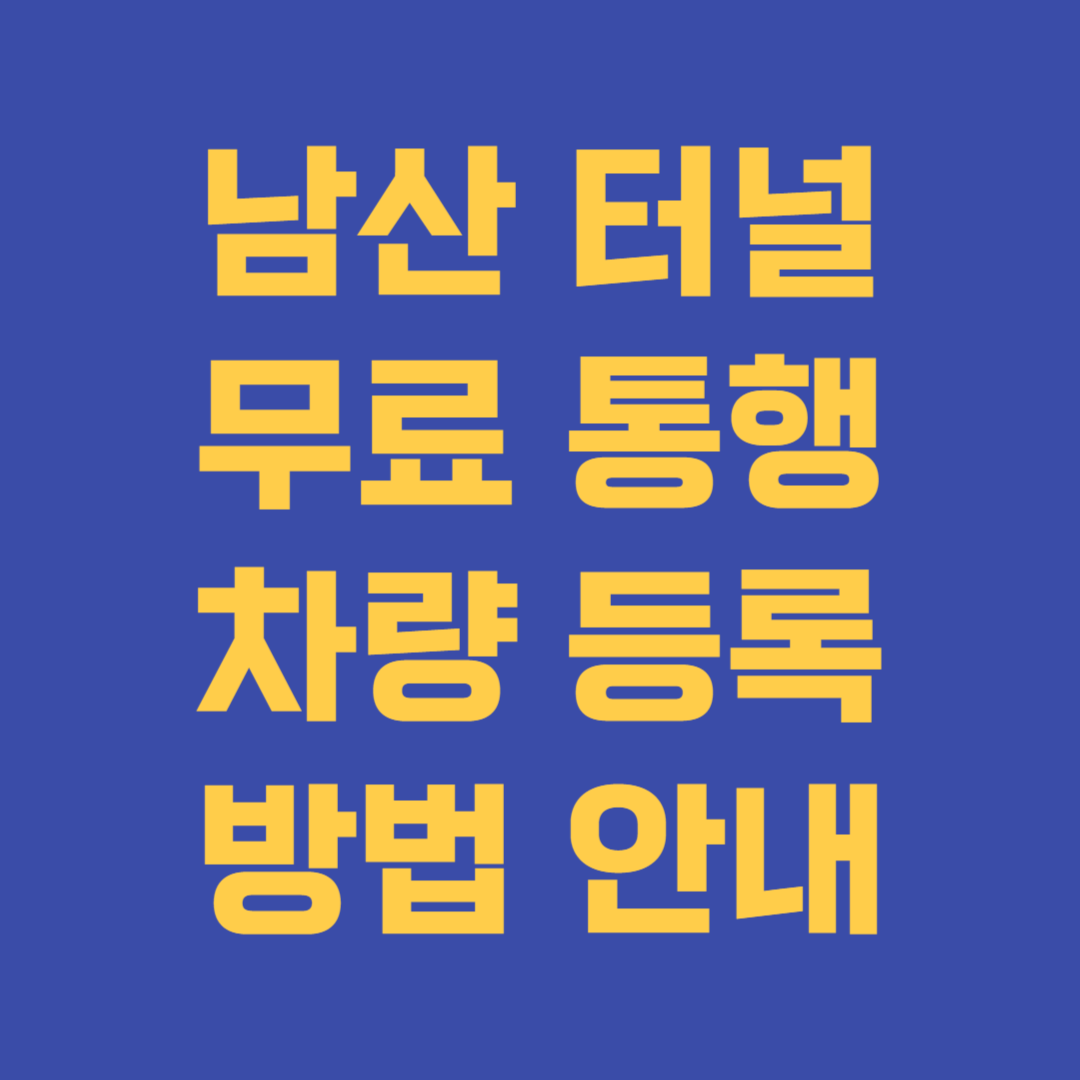남산터널 무료통행