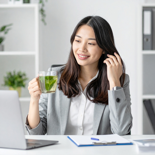 강한 박하향이 구강 내 세균을 억제해 입 냄새를 없애줍니다