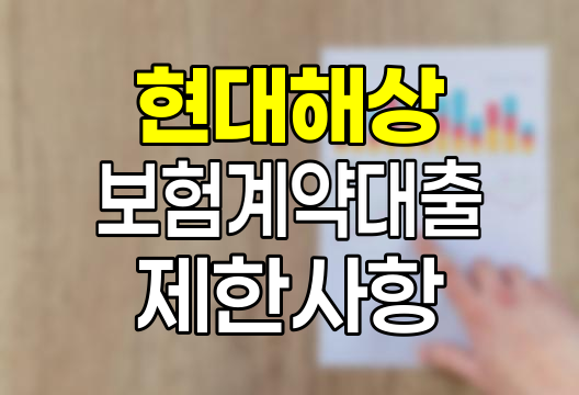 현대해상 보험계약대출 인터넷 신청 제한사항