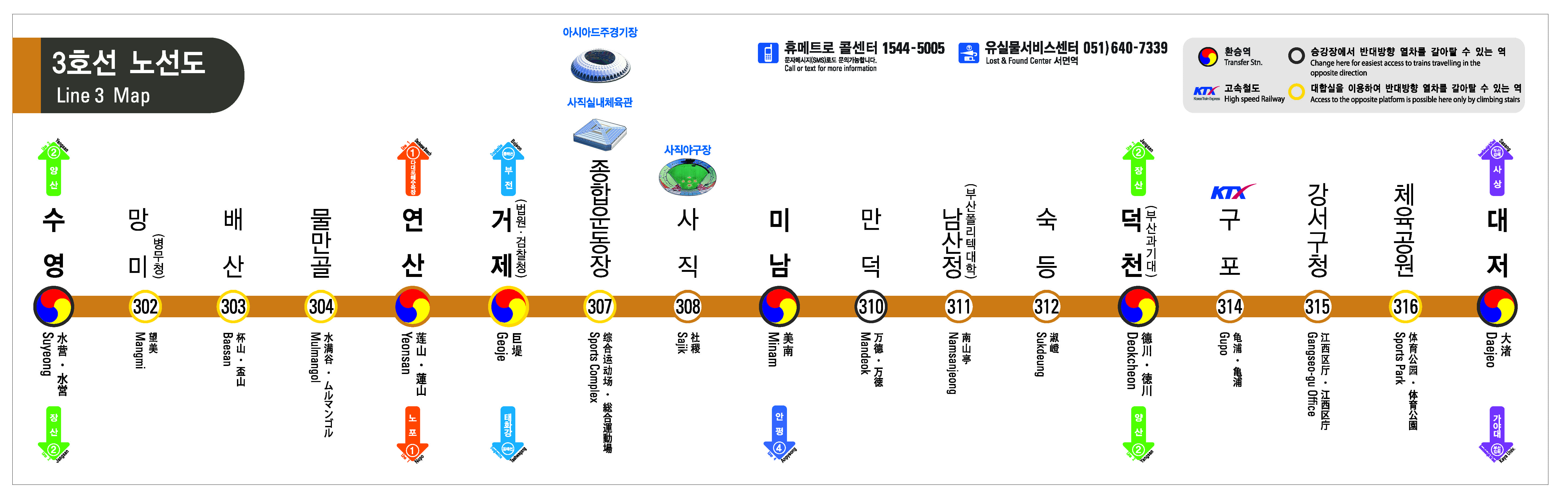 부산 지하철 노선도 3호선