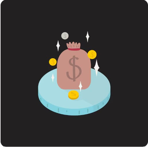 부의 상징을 뜻하는 돈주머니