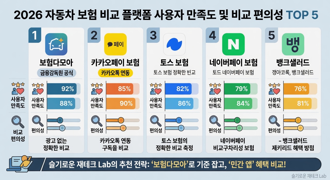 2026 자동차 보험 비교 플랫폼 사용자 만족도 및 비교 편의성5