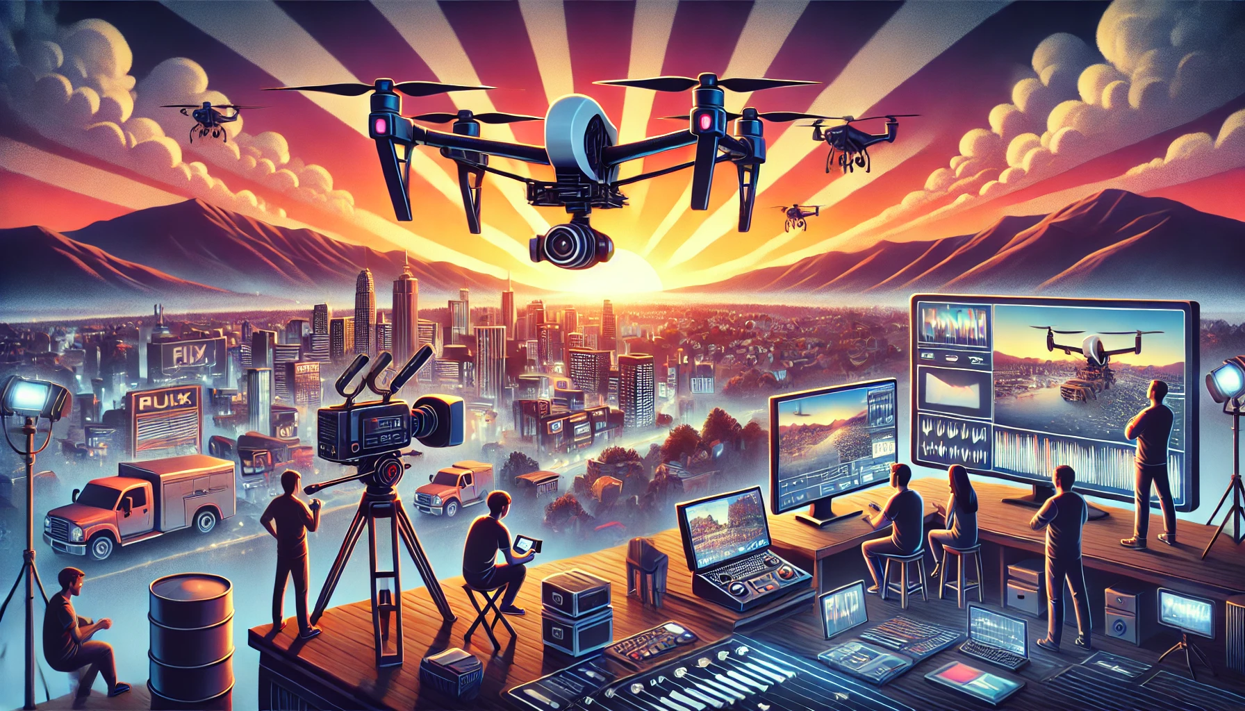 드론 활용: 영화와 방송의 새로운 가능성에 관한 사진