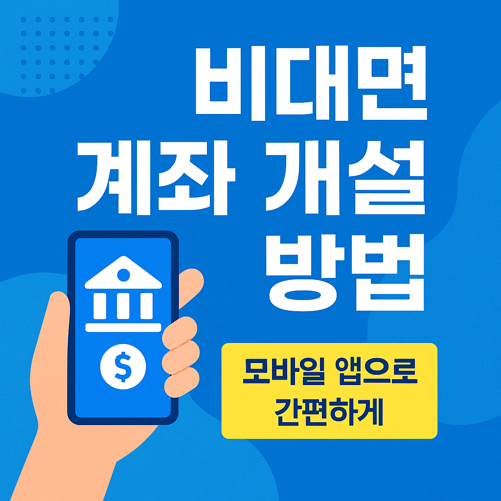 비대면 계좌 개설 방법 총정리 – 막히지 않게 처음부터 준비하는 법