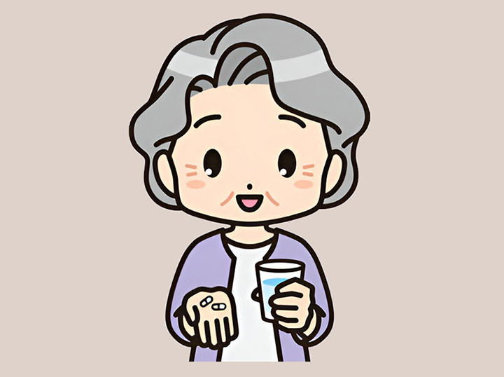 관절콜라겐을-섭취하는-노부인