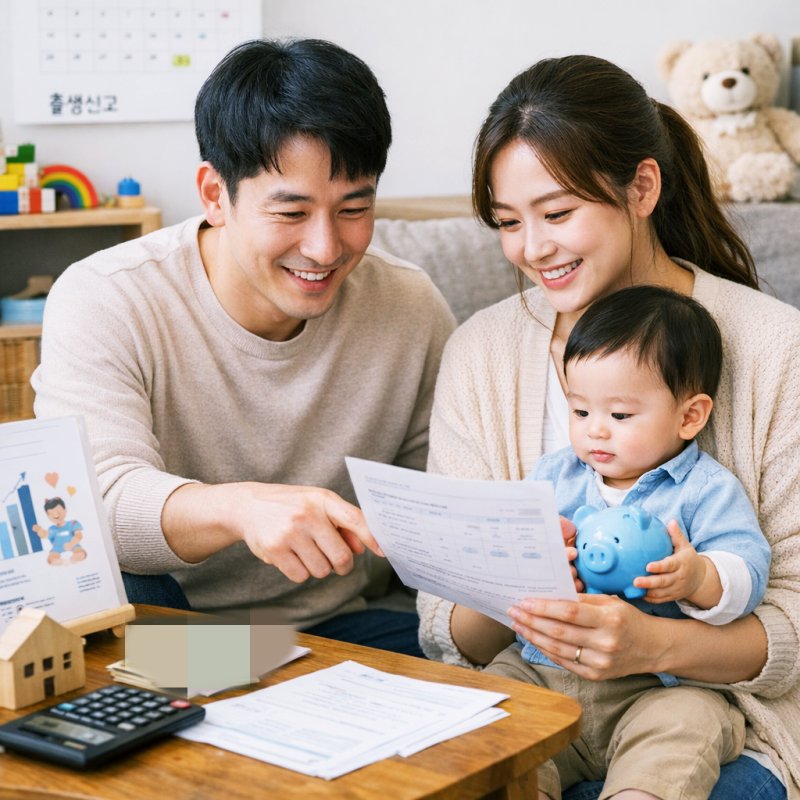 서류를 보고있는 부부