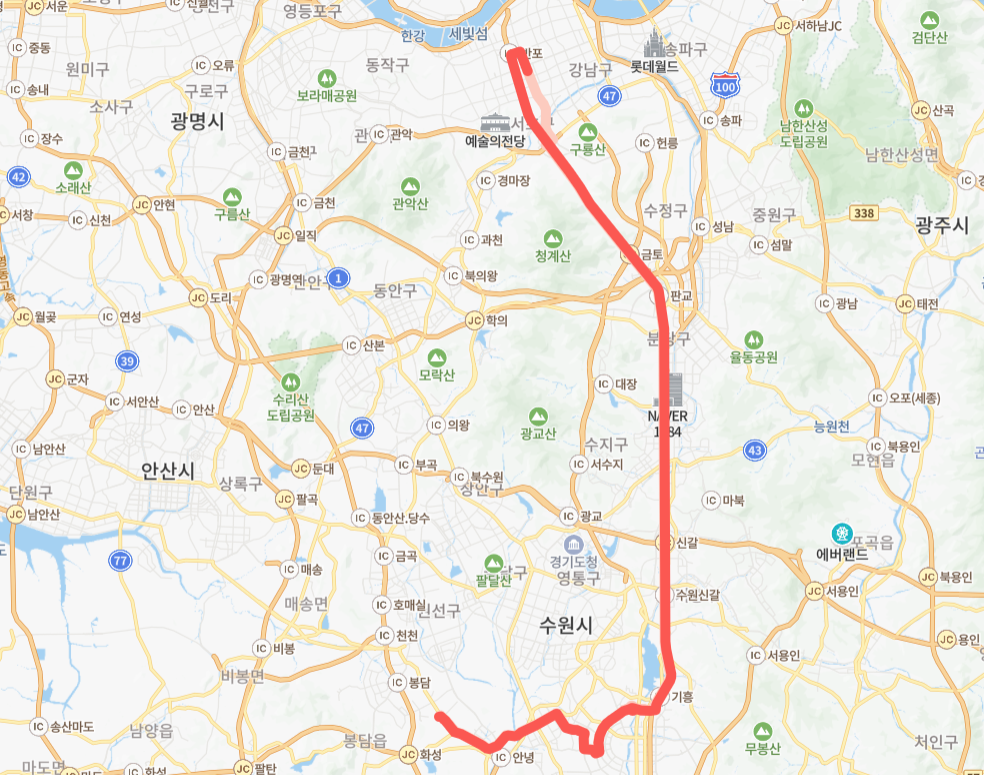 서울-화성-8502번-버스-노선-지도