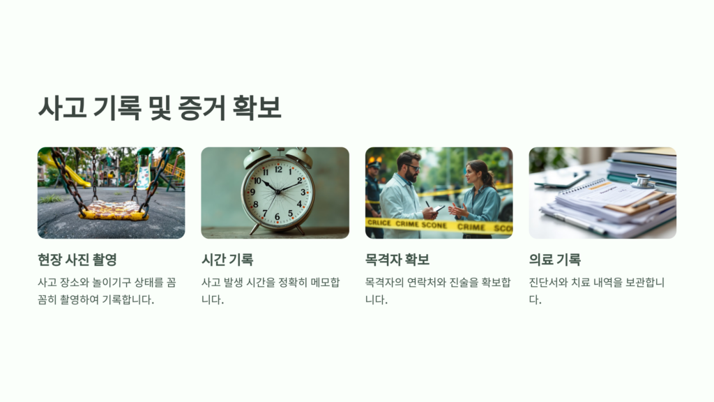 사고 기록 및 증거 확보