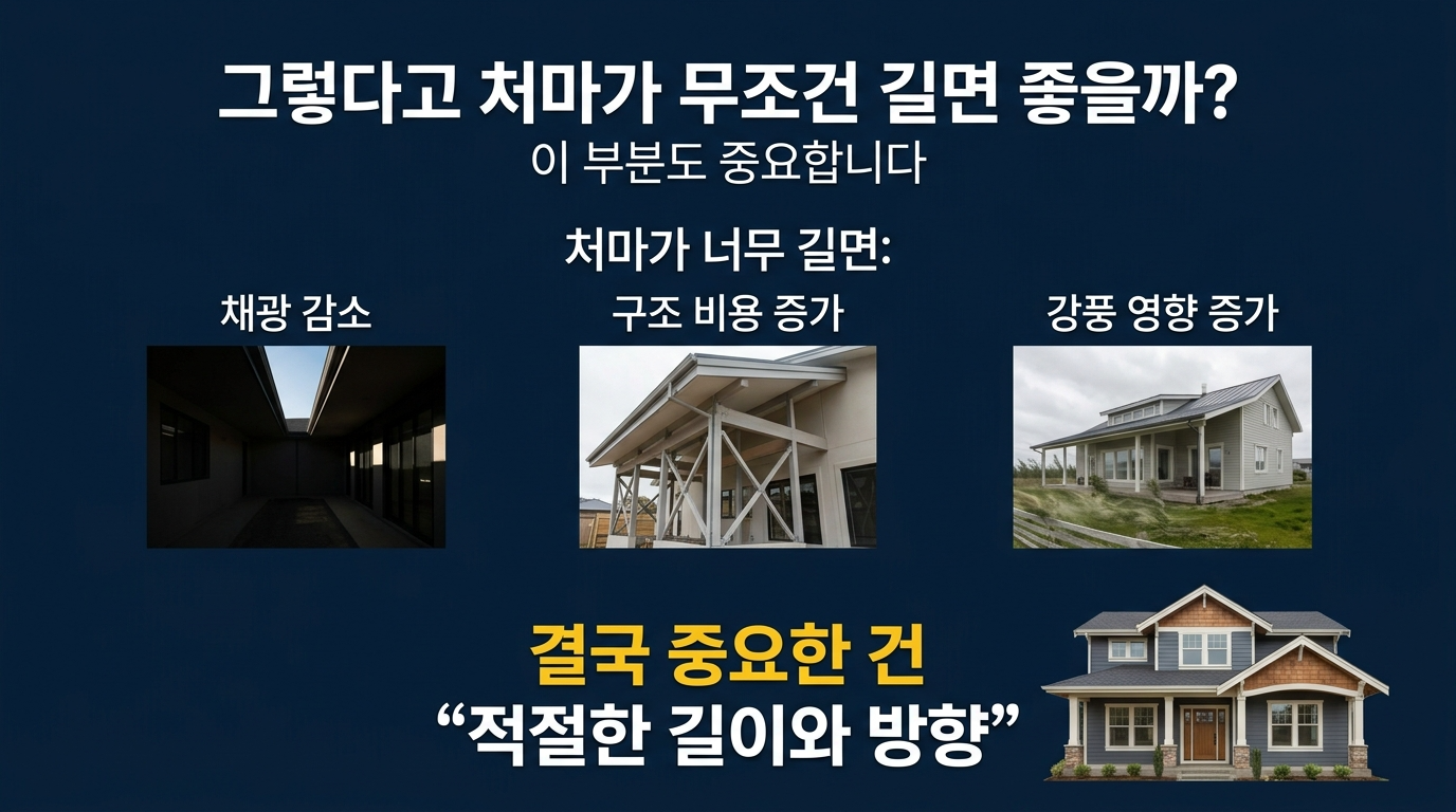 처마가 무조건 길다고 좋은건 아니다.