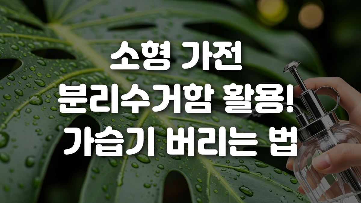 소형 가전 분리수거함 활용 가습기 버리는 법