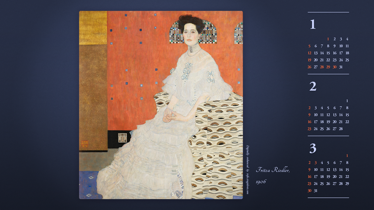 08 프리차 리들러 부인의 초상 B - 2025년2월 노트북배경화면