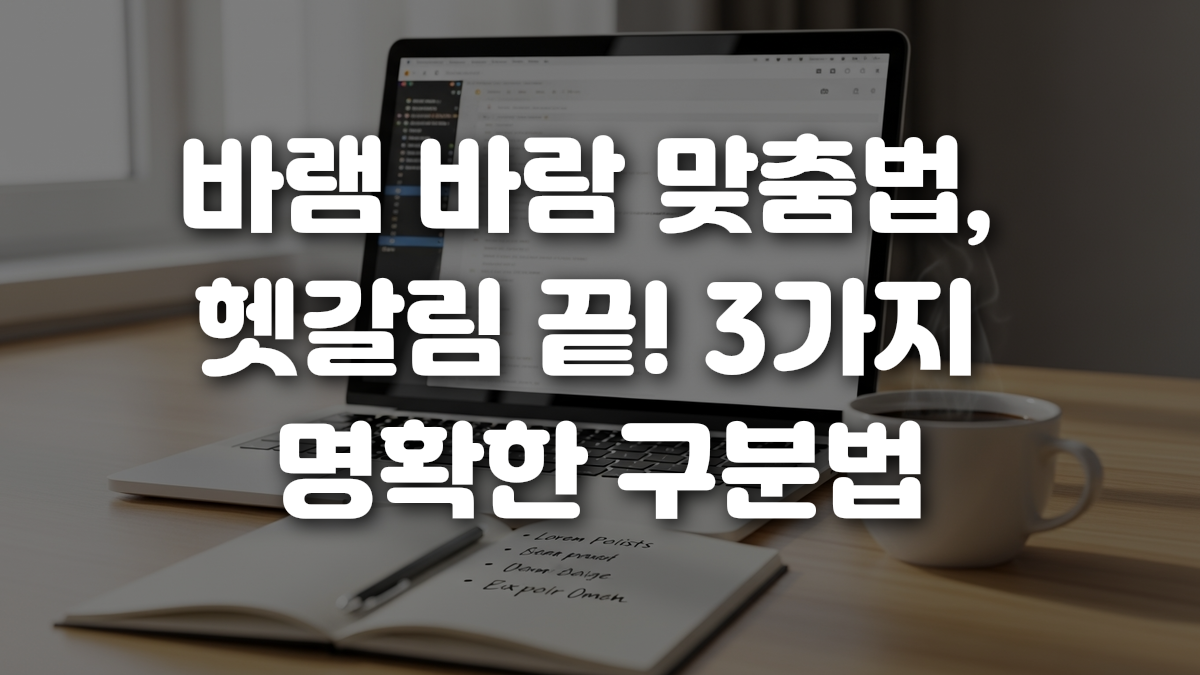 바램 바람 맞춤법 헷갈림 끝 3가지 명확한 구분법