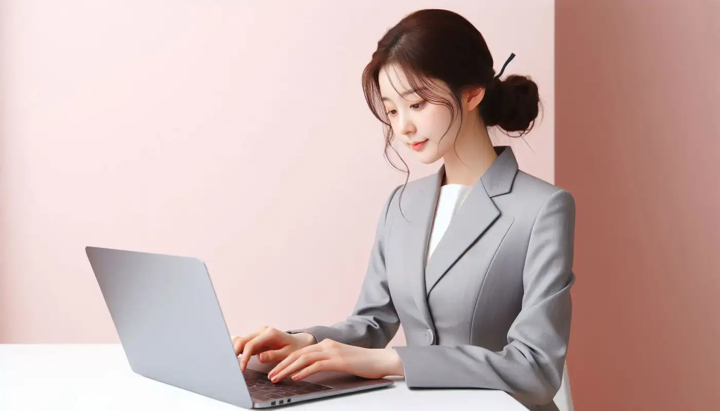 국민건강보험-건강검진-사이버연수원-이용하는-여성의-모습