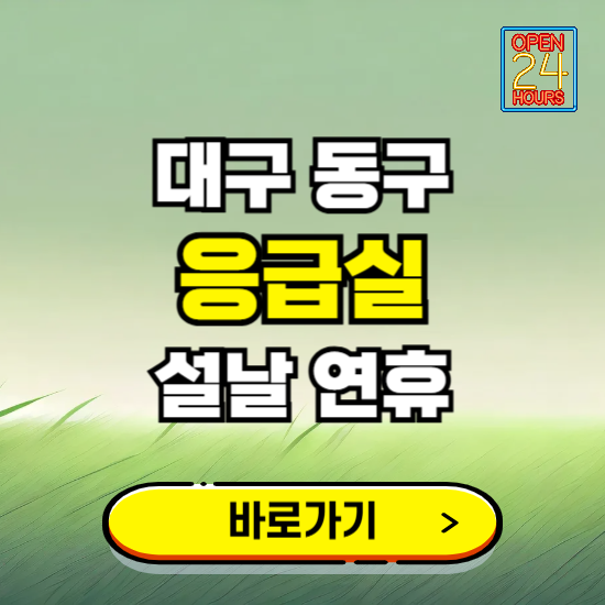대구 동구 설날 연휴 비상진료 응급실 병원 찾기 ❘ 내근처 24시 야간 심야 휴일 가능한 곳
