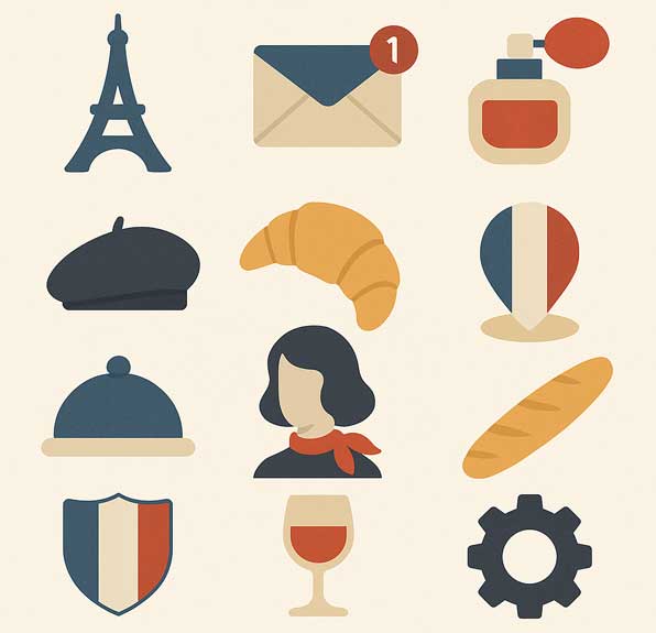프랑스 느낌 아이콘 스타일 가상 이미지