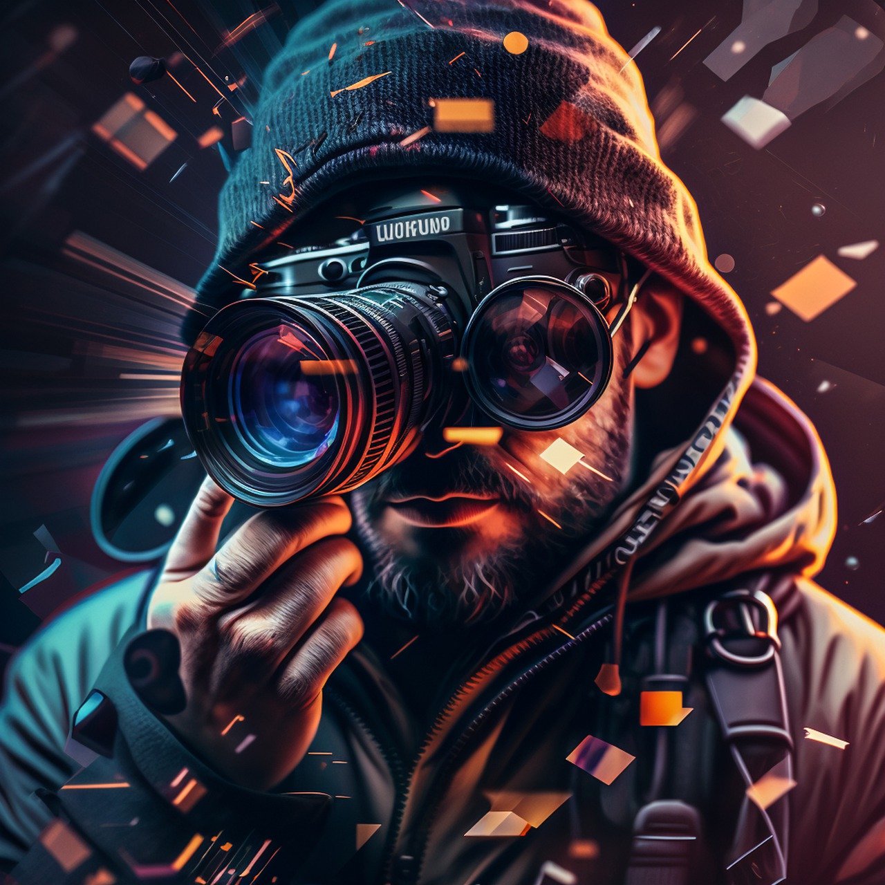 사람이 카메라를 들고 좧영하는 모습