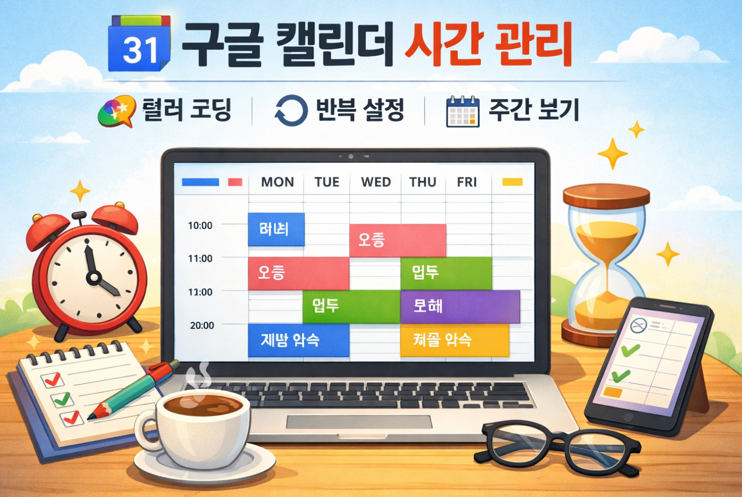 구글 캘린더 시간 관리 관련 사진