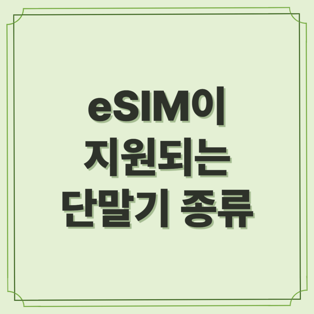 eSIM이 지원되는 단말기 종류