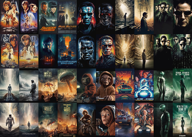 SF 추천 영화 10종류의 포스터 총 40장 묶음