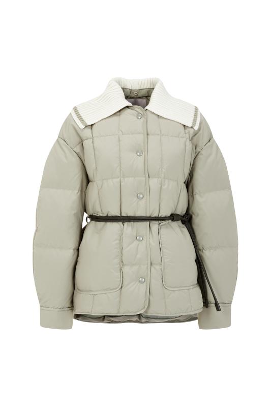 보브 니트 카라 구스다운 스퀘어 퀼팅 자켓 7152417800