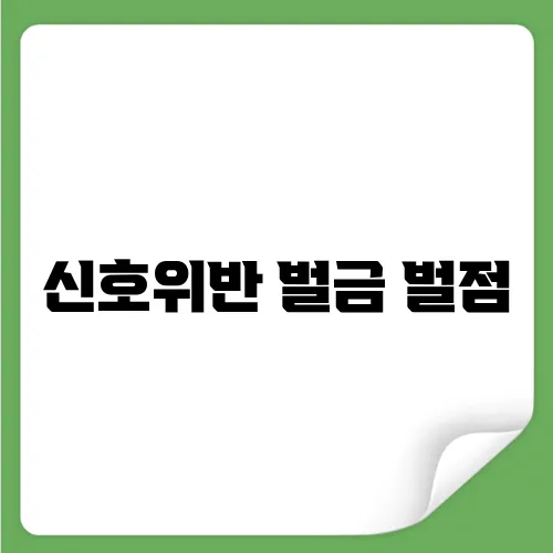 신호위반 벌금 벌점