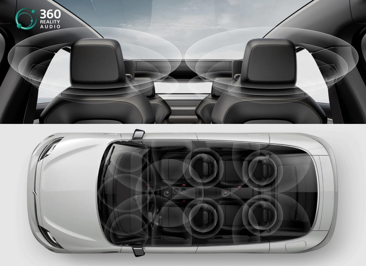 소니 비전-S에는 머리받침까지 스피커가 매달립니다.