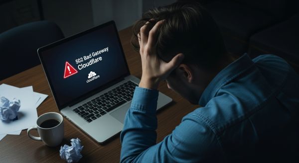 502 Bad Gateway Cloudflare 오류 메시지